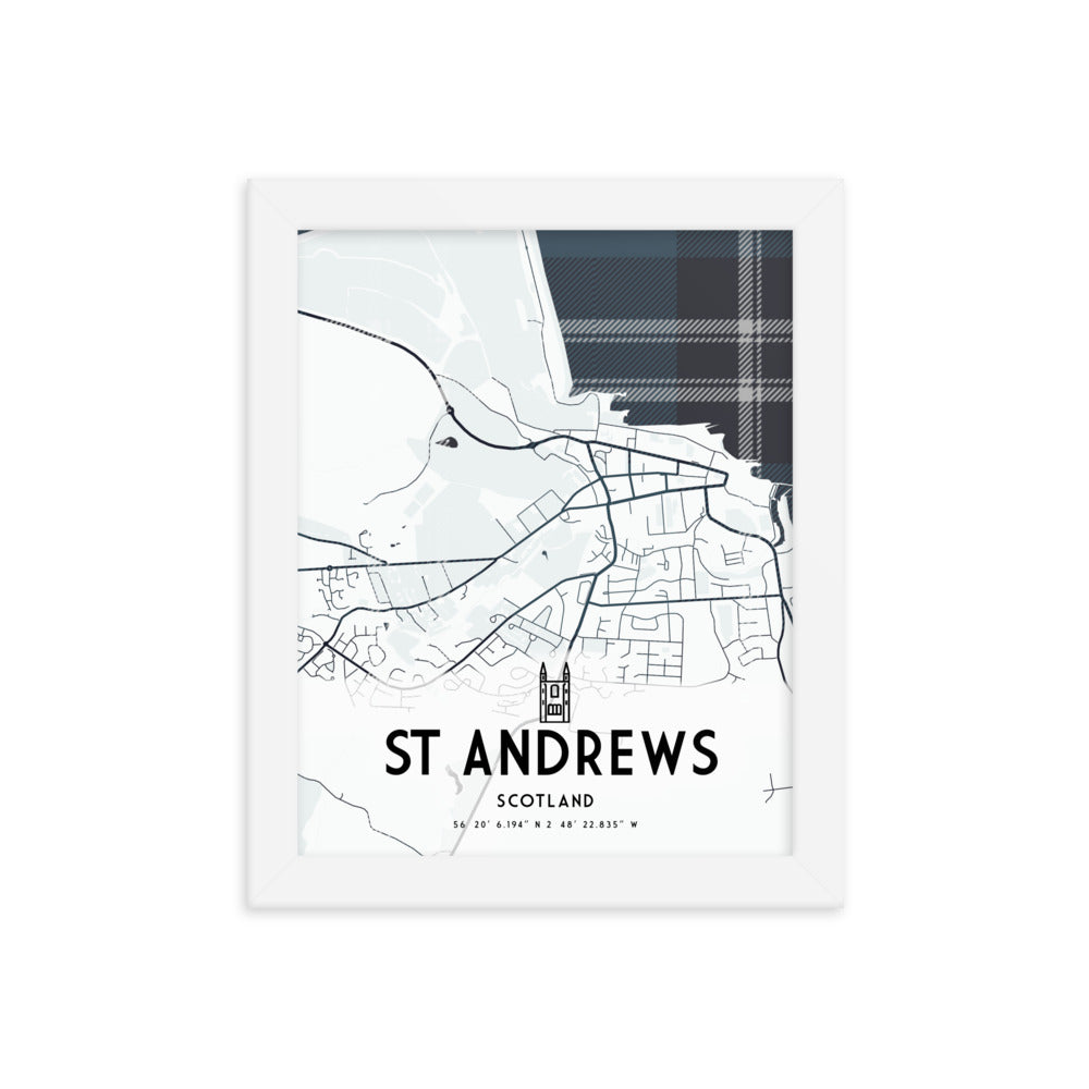 St Andrews Map Framed Print