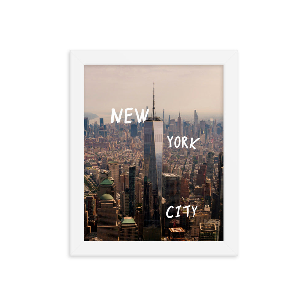 New York City in Text Framed Print