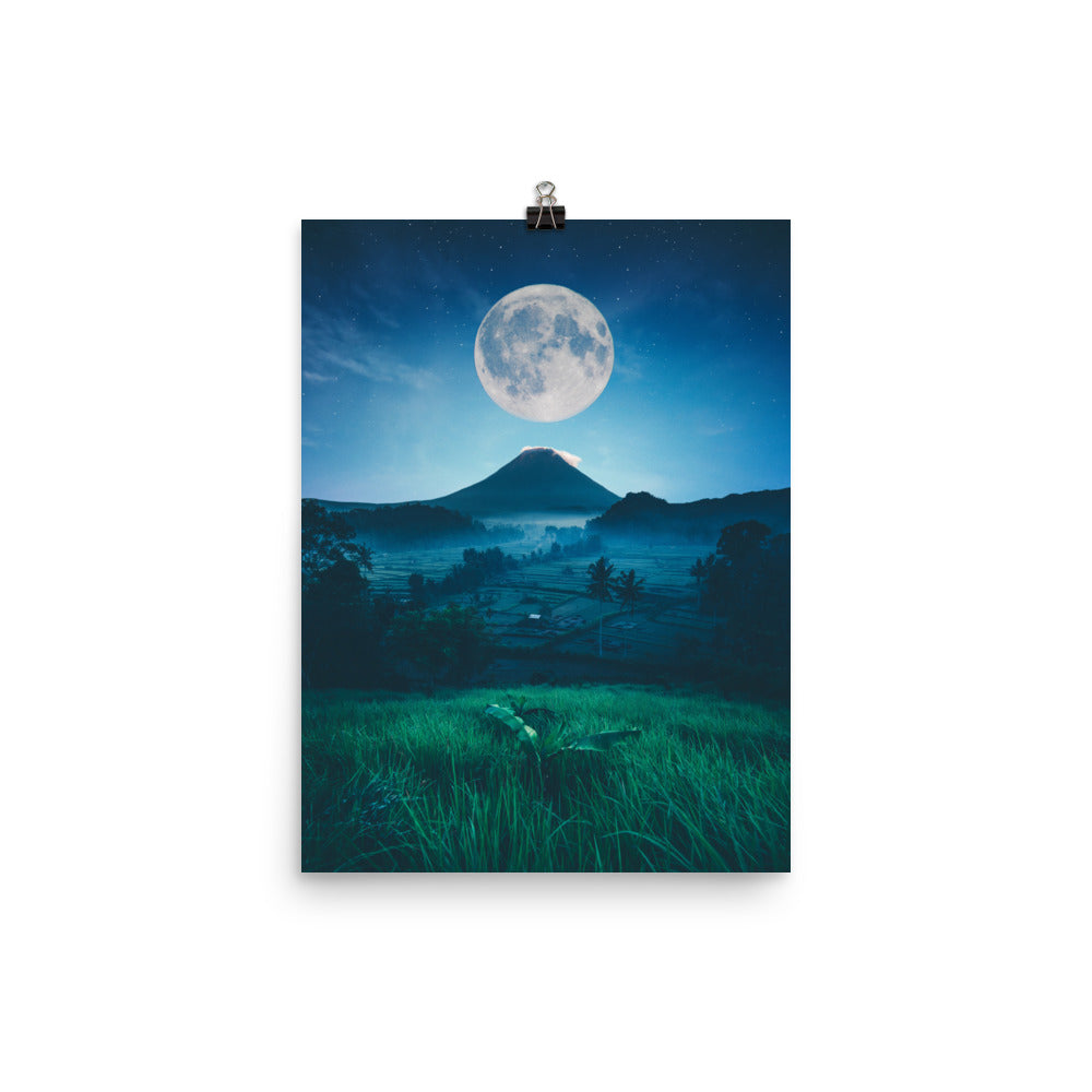 Moon Volcano Poster Print