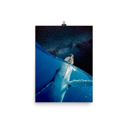 Whale in Space Poster Print