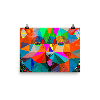 Lost in Colour Bear Mural Poster Print