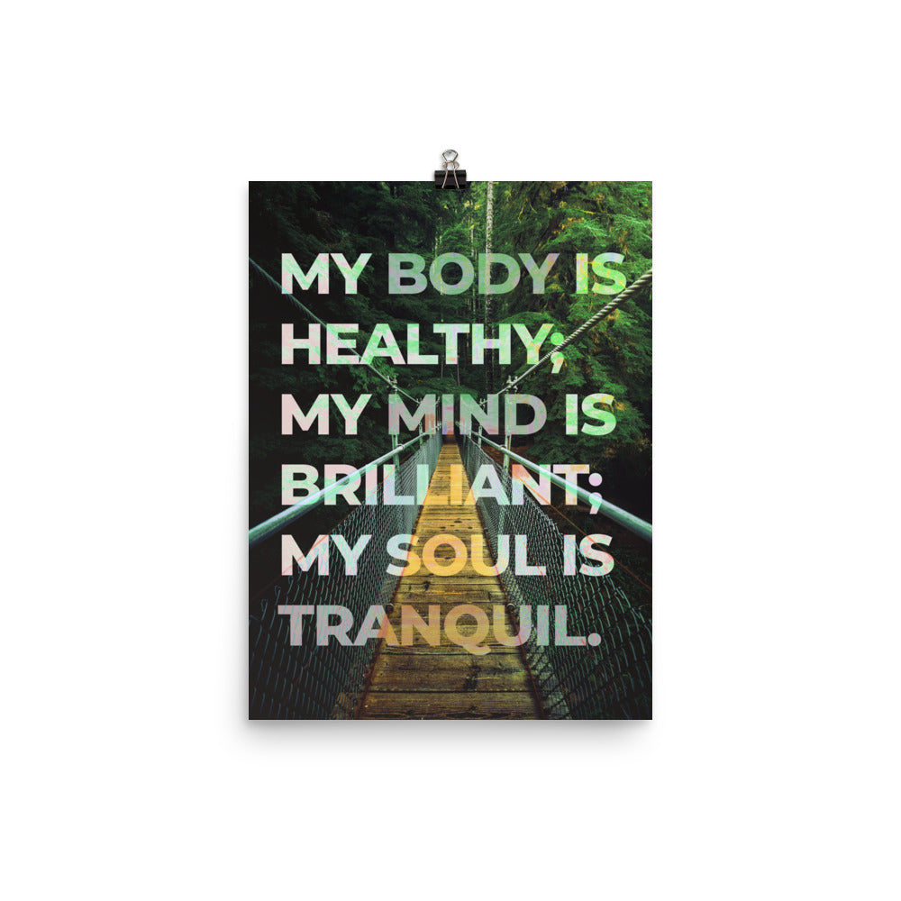 My Body is Healthy Affirmation Poster Print