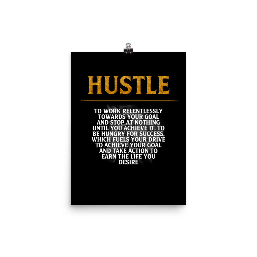 Hustle Motivational Poster Print