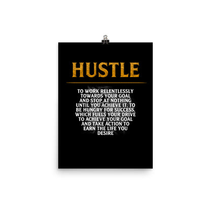 Hustle Motivational Poster Print