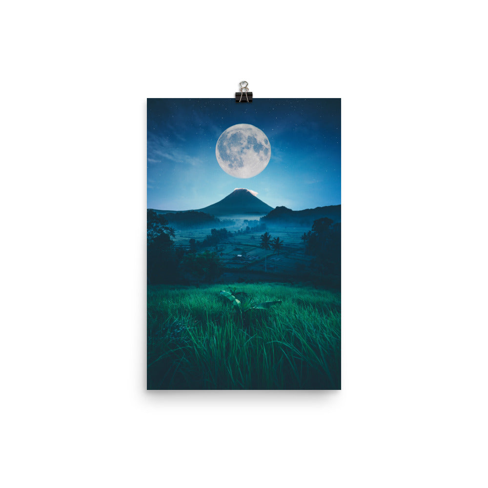 Moon Volcano Poster Print