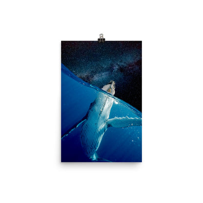 Whale in Space Poster Print