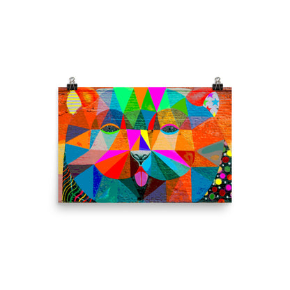 Lost in Colour Bear Mural Poster Print