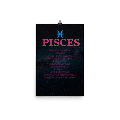 Pisces Star Sign Poster Print