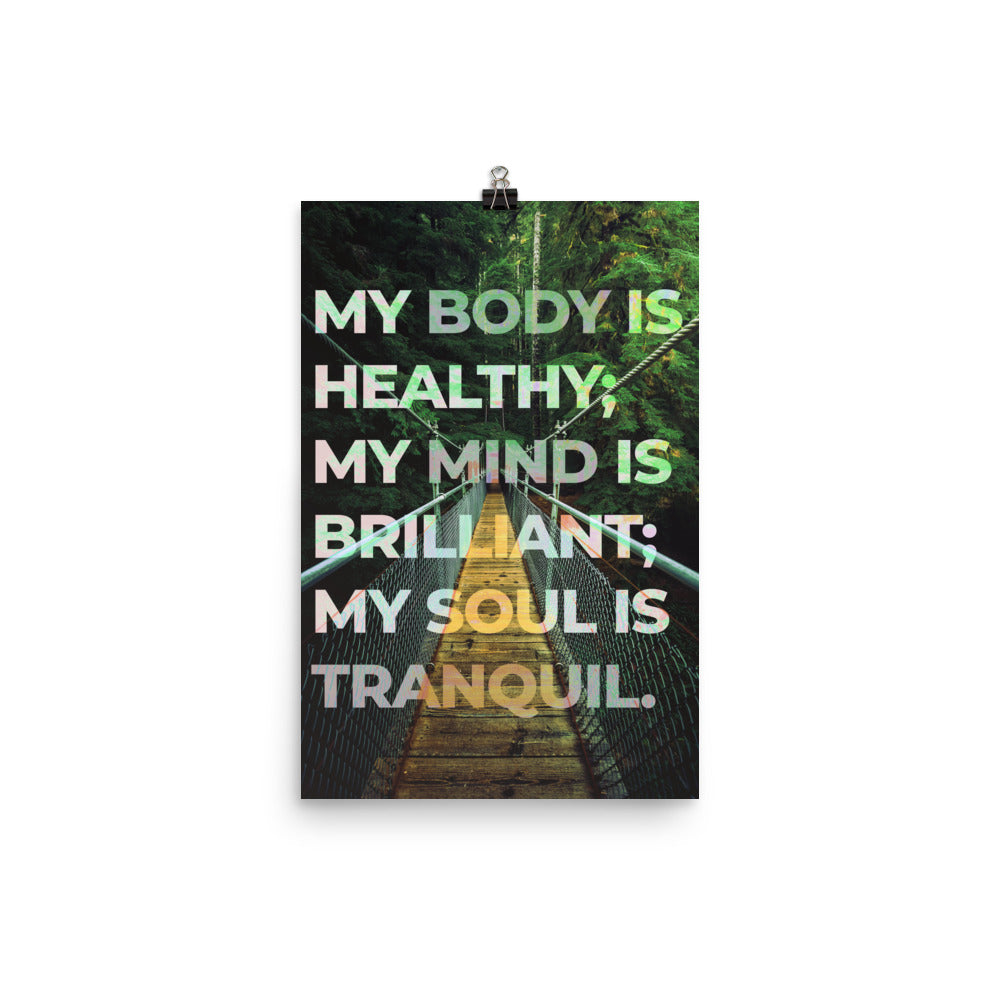 My Body is Healthy Affirmation Poster Print