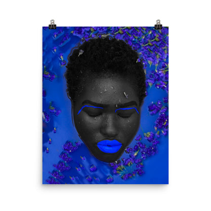 Bathing Lady in Blue Water Poster Print
