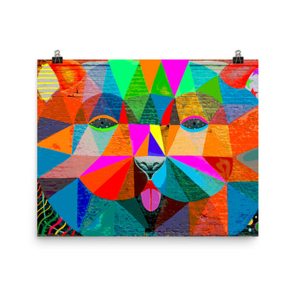 Lost in Colour Bear Mural Poster Print