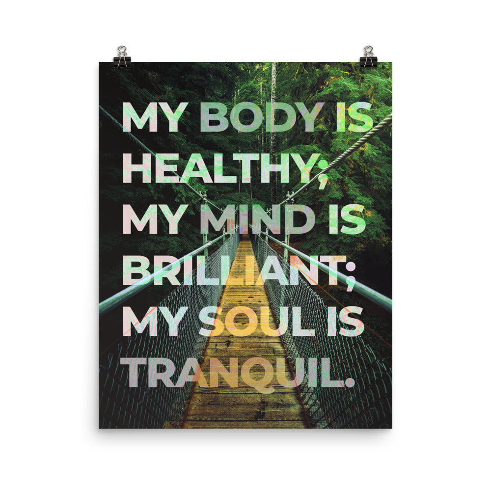 My Body is Healthy Affirmation Poster Print