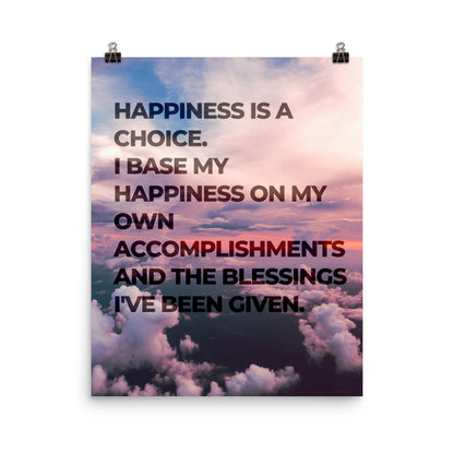 Happiness is a Choice Affirmation Poster Print
