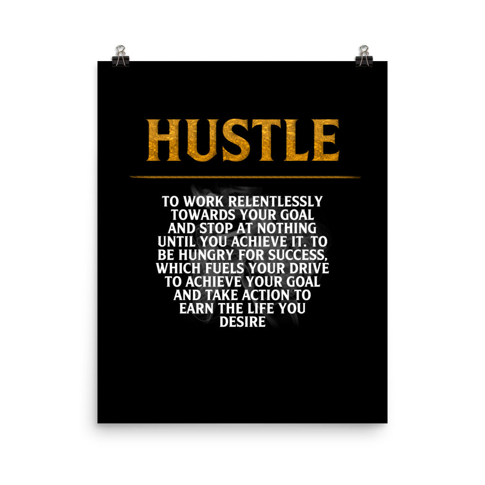 Hustle Motivational Poster Print