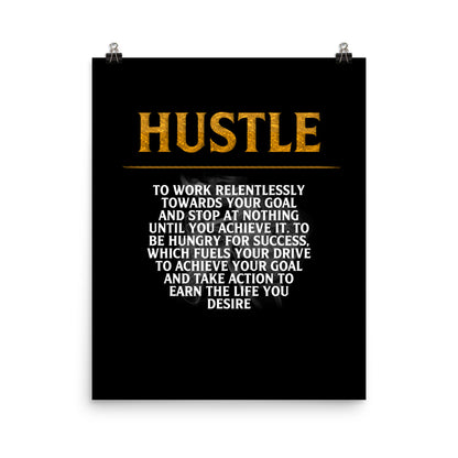Hustle Motivational Poster Print