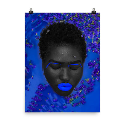 Bathing Lady in Blue Water Poster Print