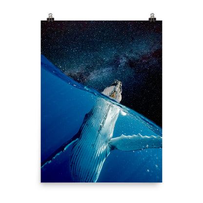 Whale in Space Poster Print