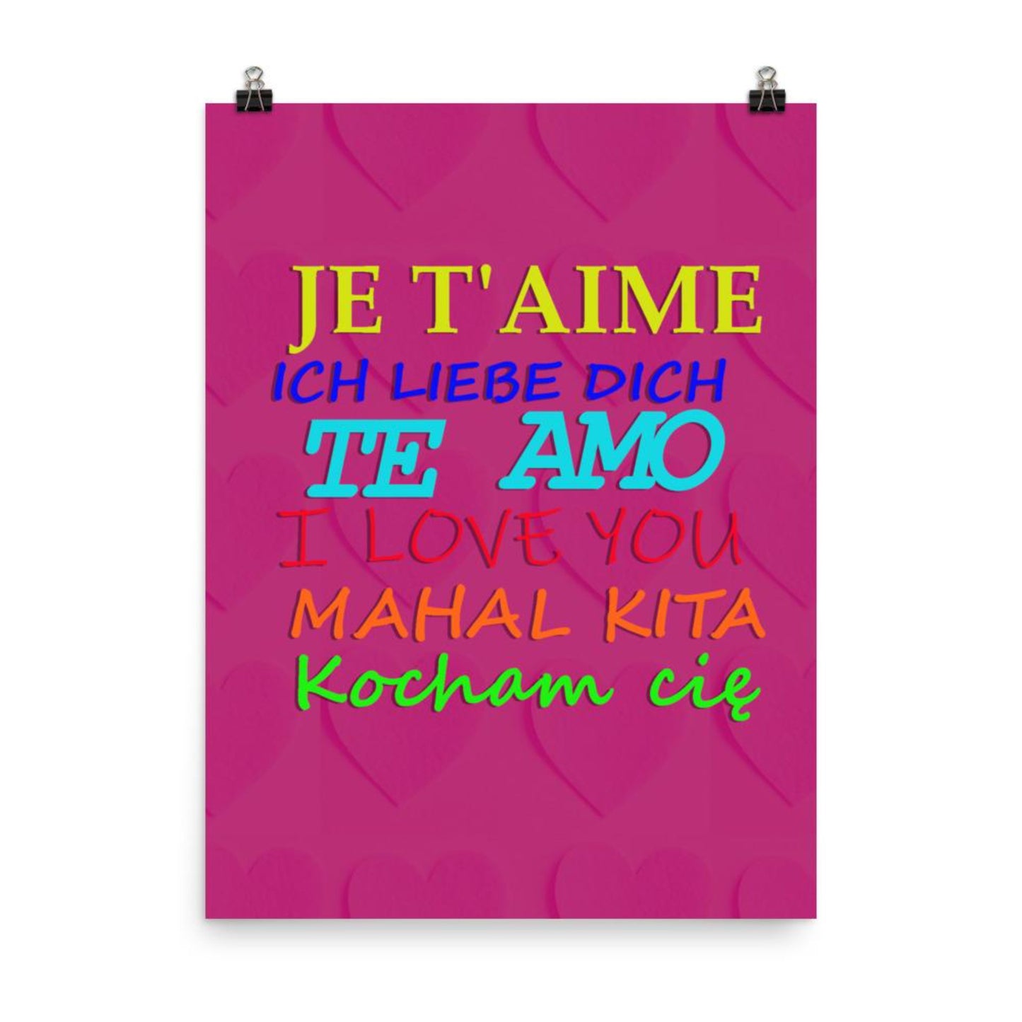 i love you in different languages poster print 