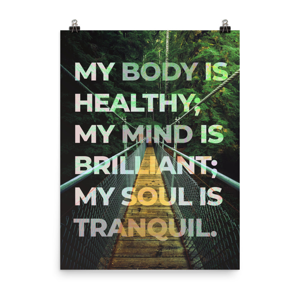 my body is healthy affirmation wall art 