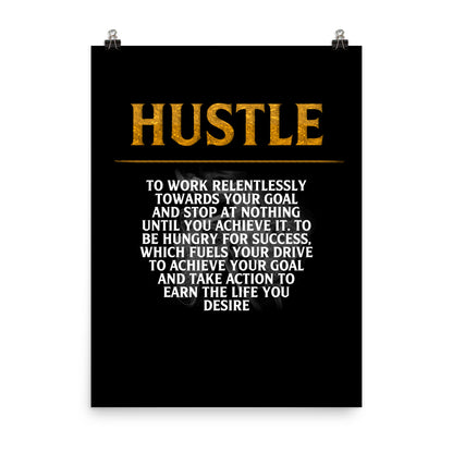Hustle Motivational Poster Print