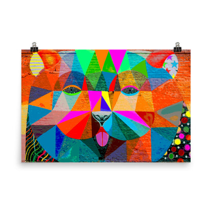 Lost in Colour Bear Mural Poster Print