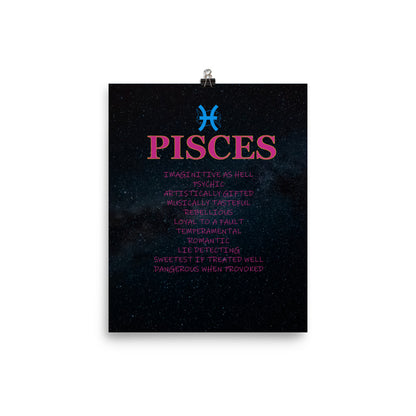 Pisces Star Sign Poster Print