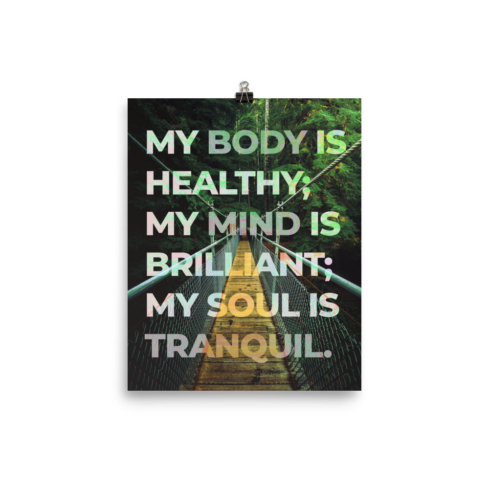 My Body is Healthy Affirmation Poster Print