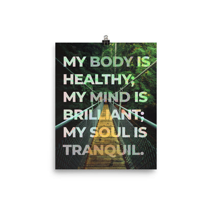 My Body is Healthy Affirmation Poster Print