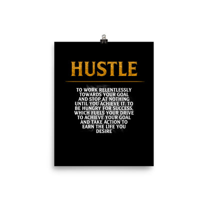 Hustle Motivational Poster Print