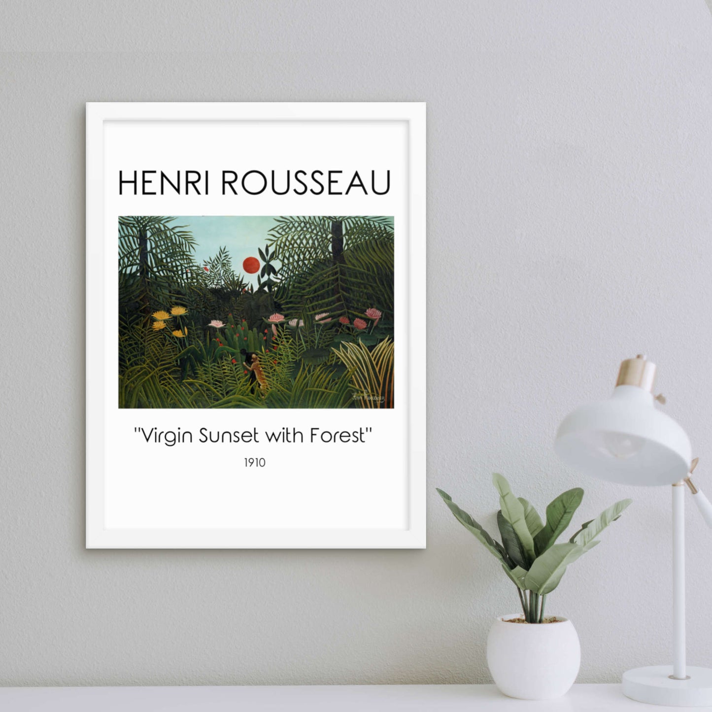 Henri Rousseau - Virgin Sunset with Forest Framed Print 