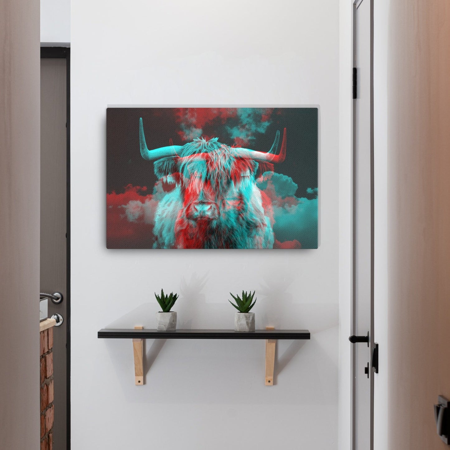 Highland Cow Distortion Canvas Print