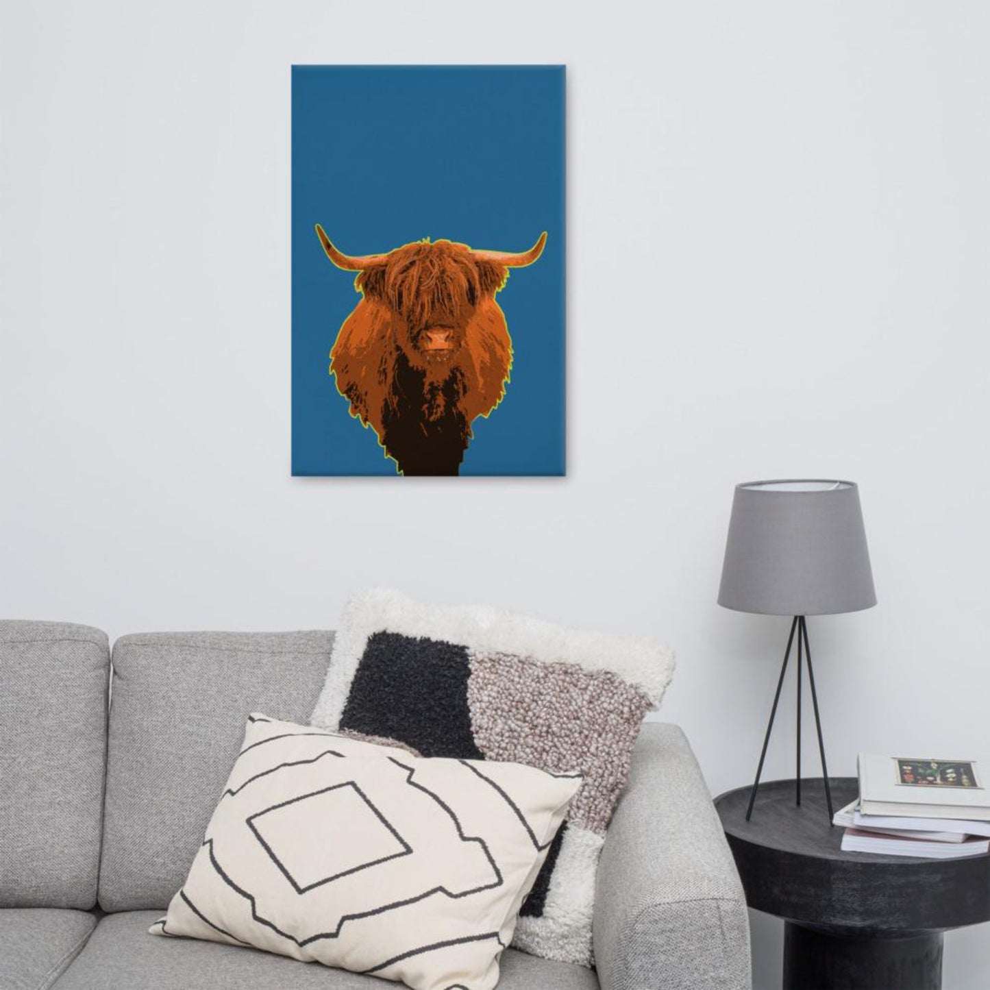 Highland Cow Art Canvas Print