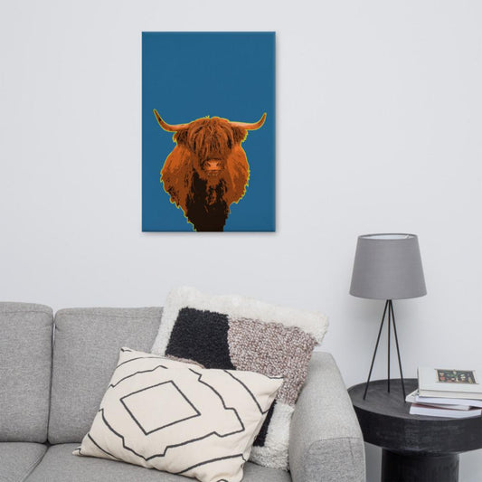 Highland Cow Art Canvas Print