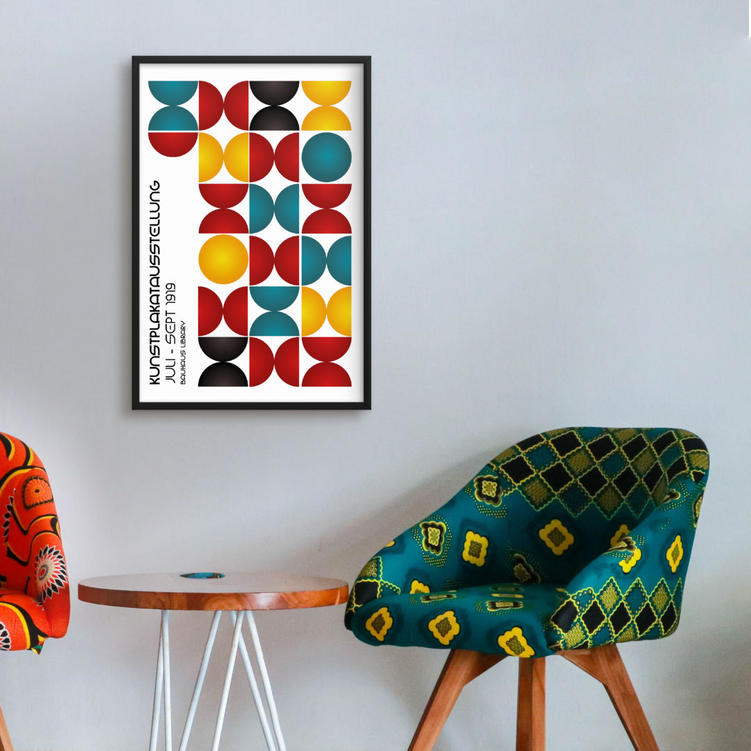 Kunstplakat Ausstellung Framed Print on wall 