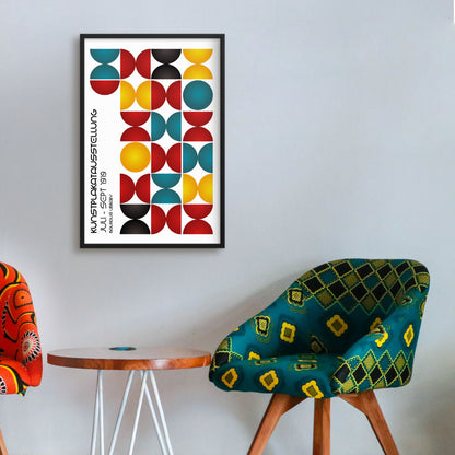 Kunstplakat Ausstellung Framed Print on wall 