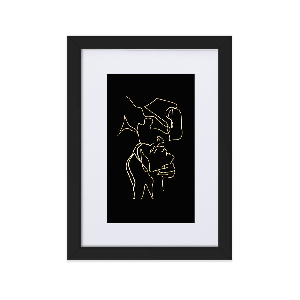 Caressing Heads Framed Print