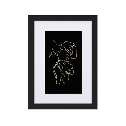 Caressing Heads Framed Print
