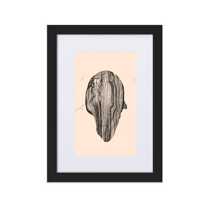 Many Lined Face Framed Print With Mat Board