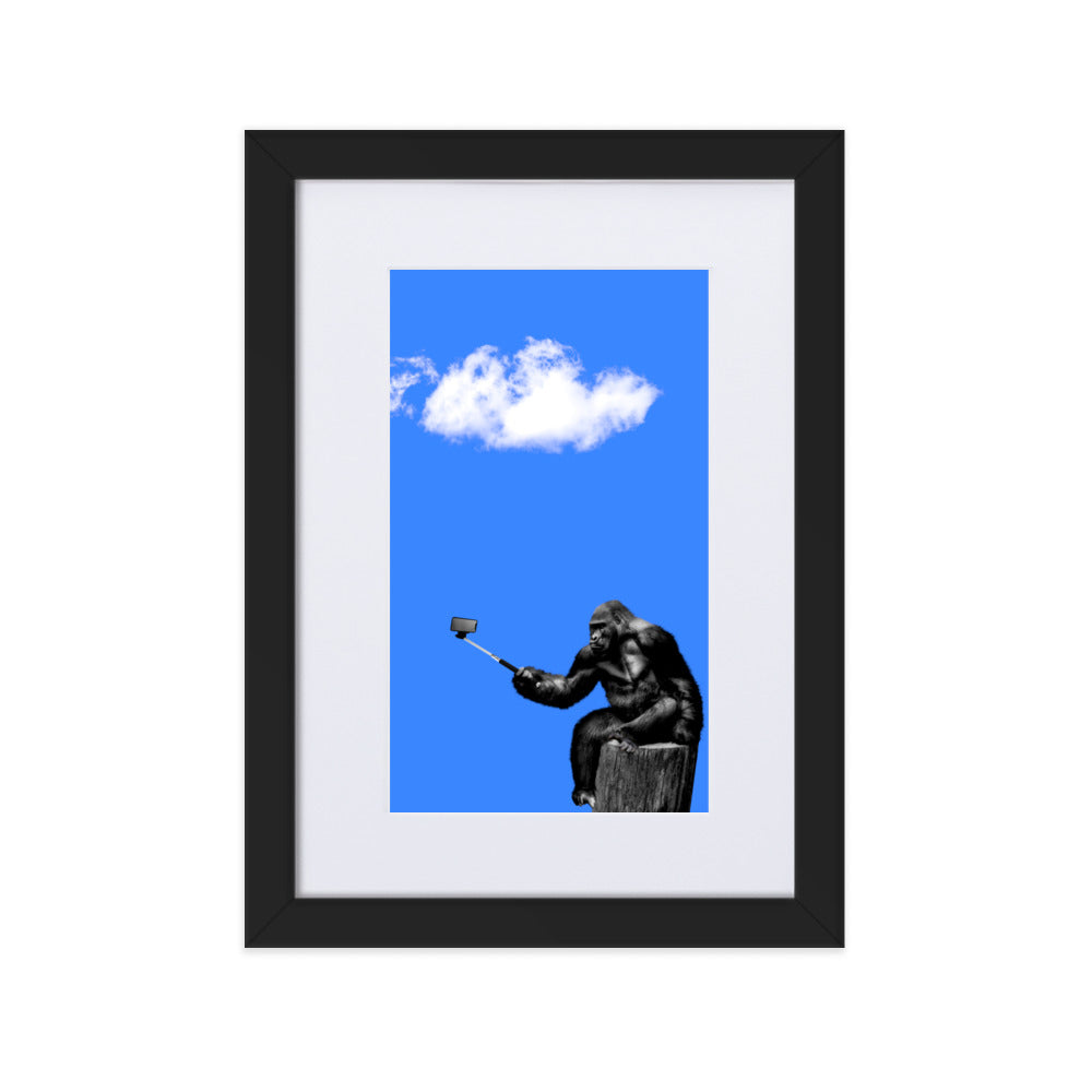 Blue Gorilla Matte Paper Framed Poster With Mat