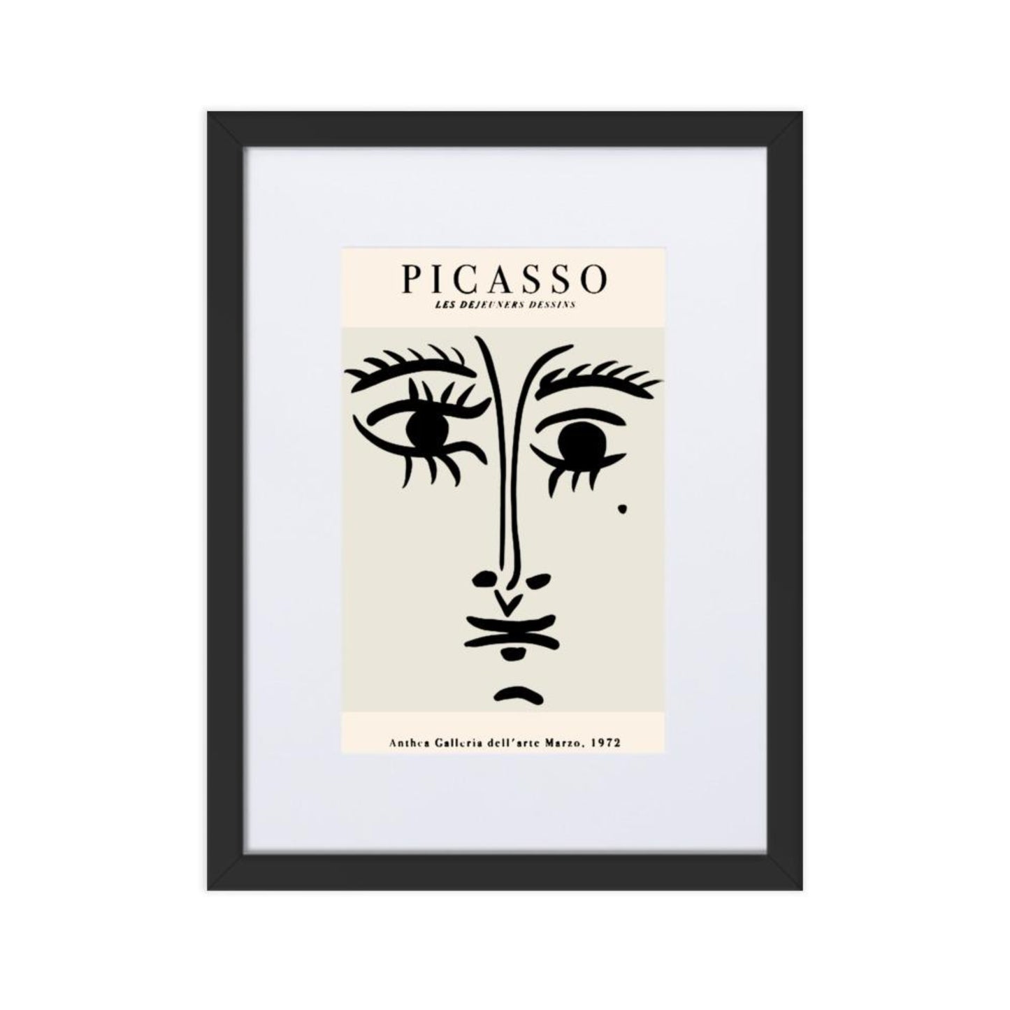 Picasso face drawing wall art print 