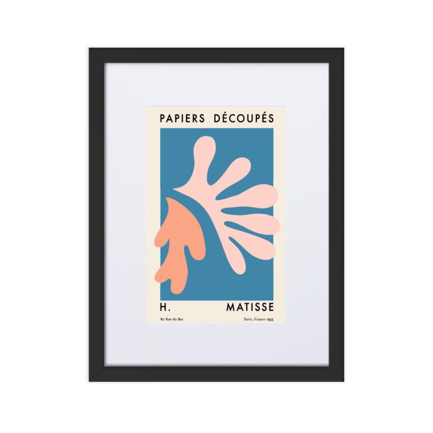 Henri Matisse Papier Découpés Pink Orange framed wall art print 