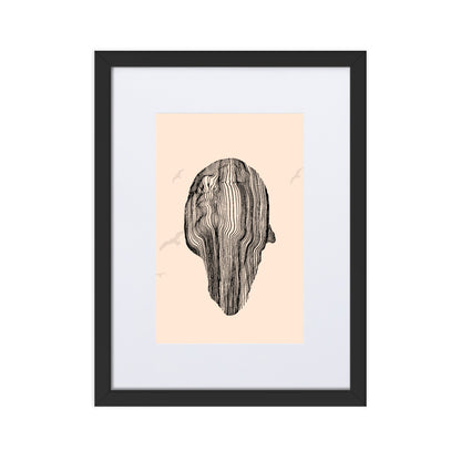 Many Lined Face Framed Print With Mat Board