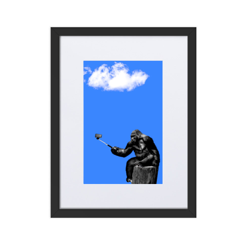 Blue Gorilla Matte Paper Framed Poster With Mat