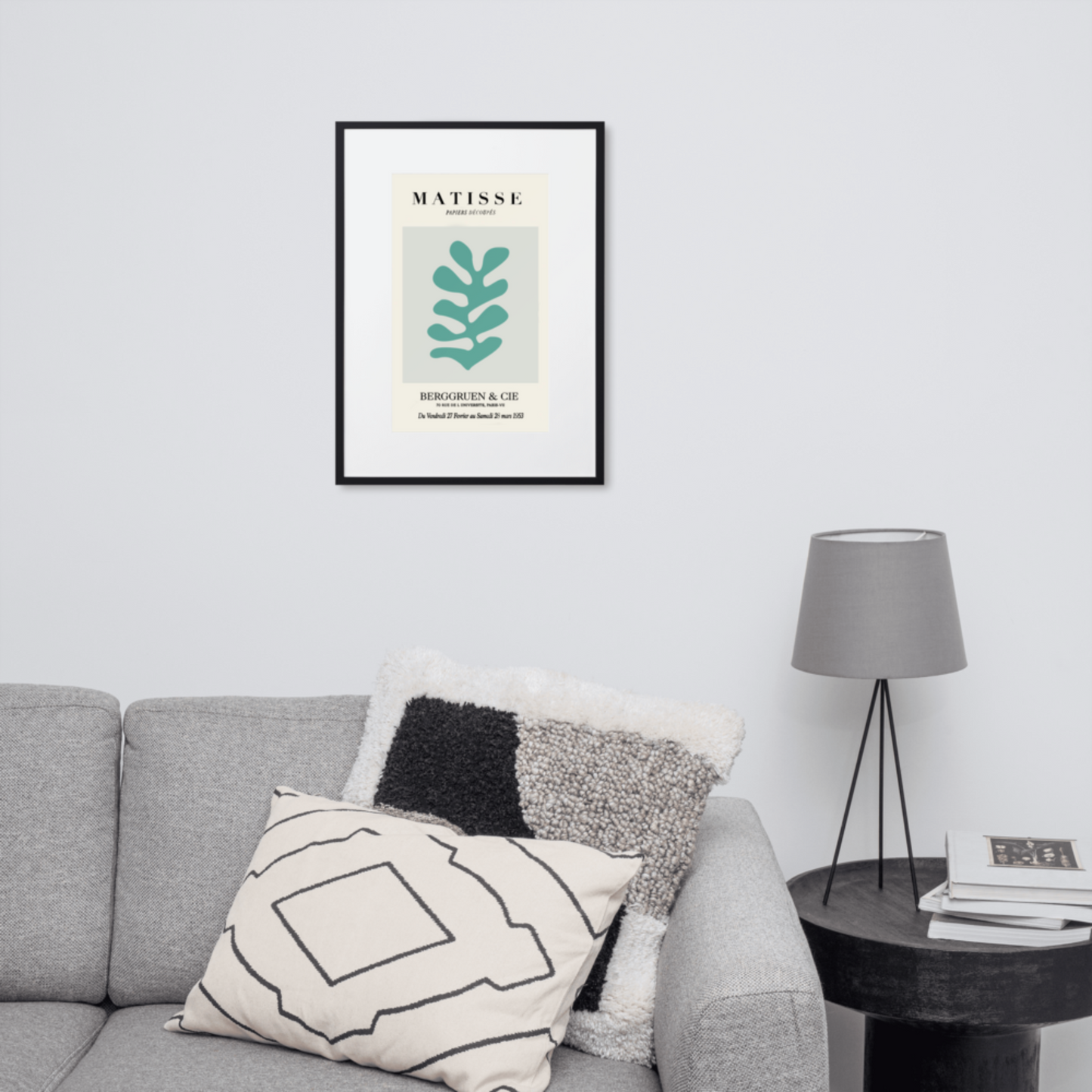 mock-up of Henri Matisse Leaf cut-out Papier Découpés framed wall art print 