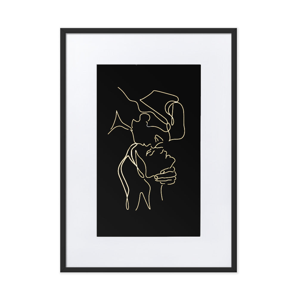 Caressing Heads Framed Print