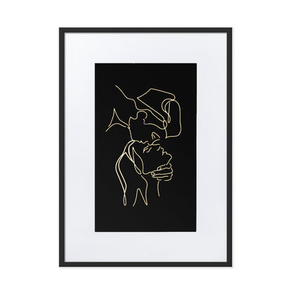 Caressing Heads Framed Print