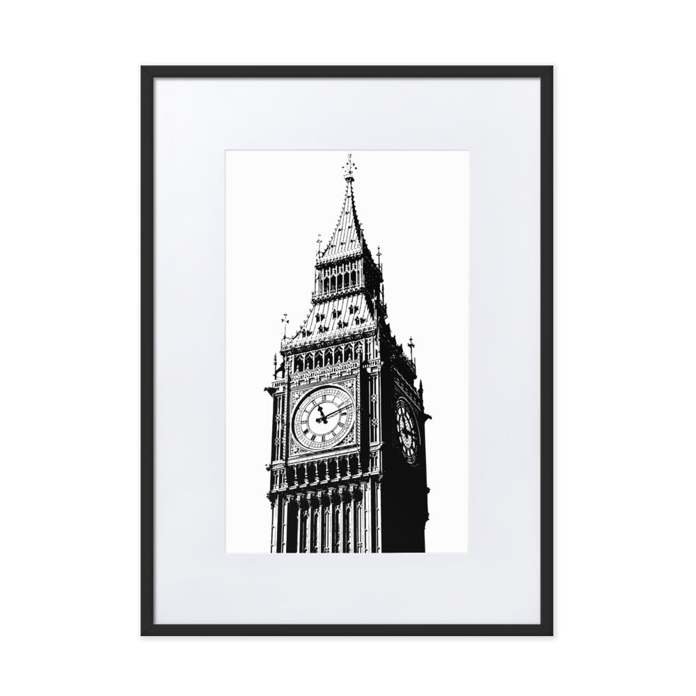 Big Ben Mono Framed Print