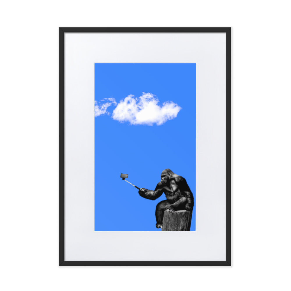 Blue Gorilla Matte Paper Framed Poster With Mat