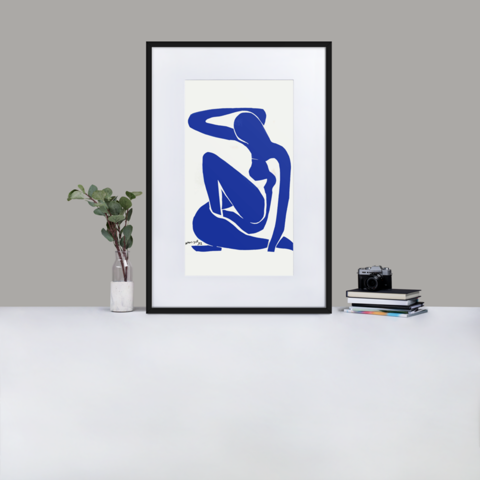 mock-up of Henri matisse blue nudes 1952 art frame wall art 