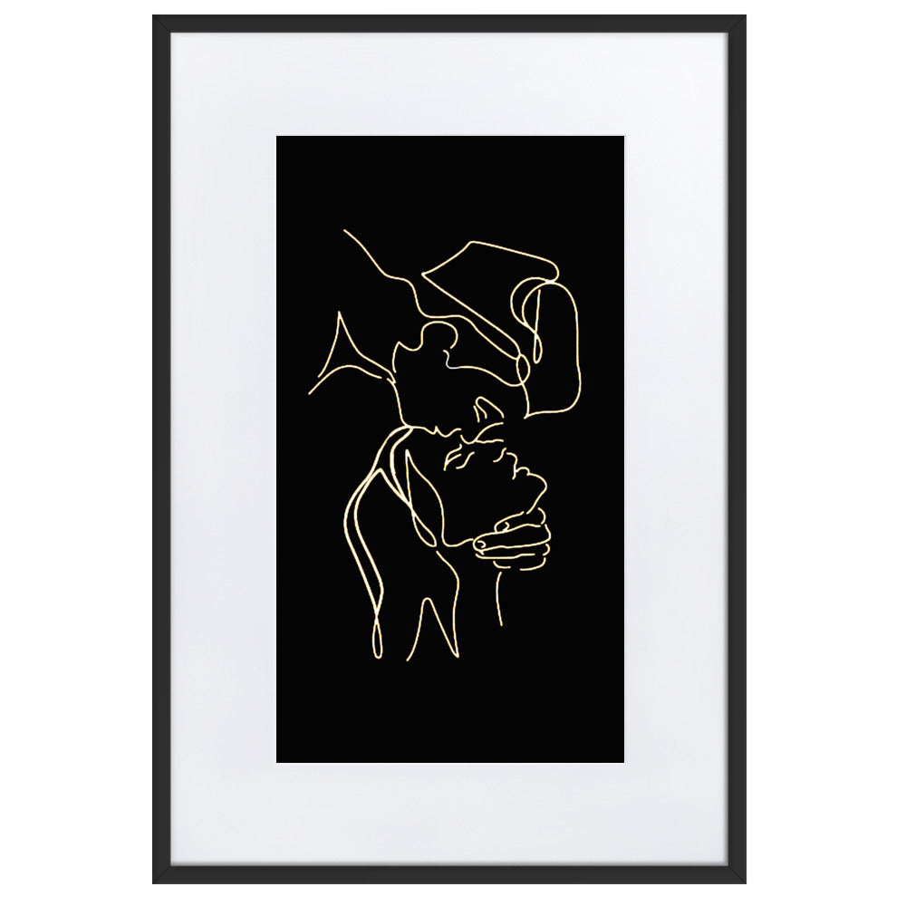 Caressing Heads Framed Print